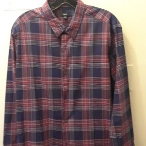 NEW Vince red plaid casual shirt